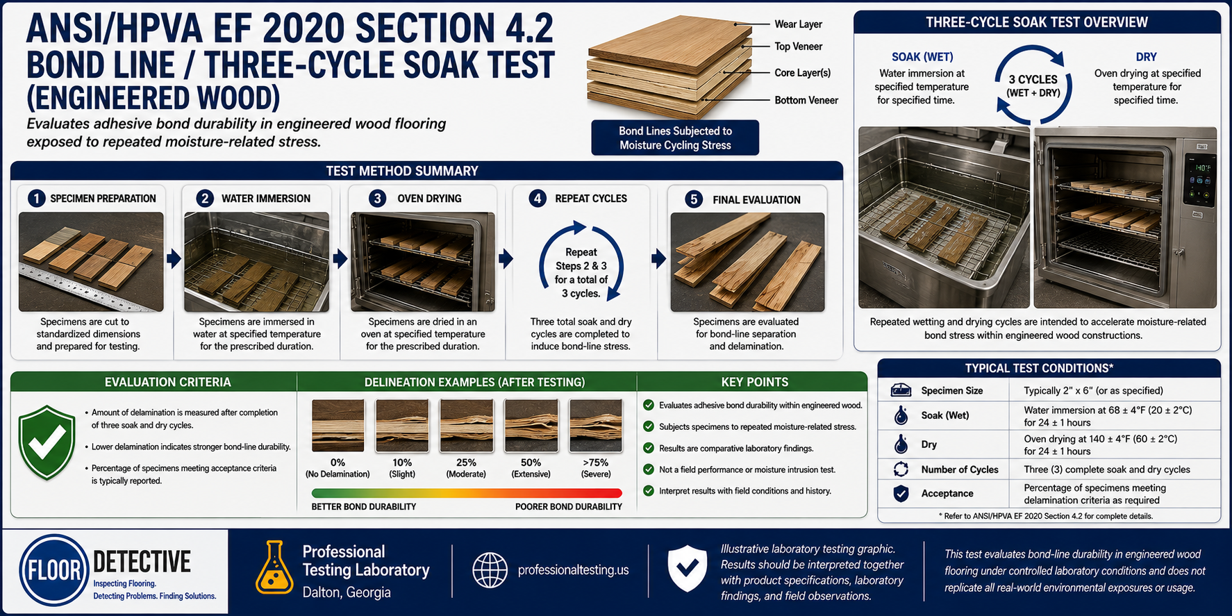 ANSI/HPVA EF 2020 Section 4.2 – Bond Line / Three Cycle Soak Test