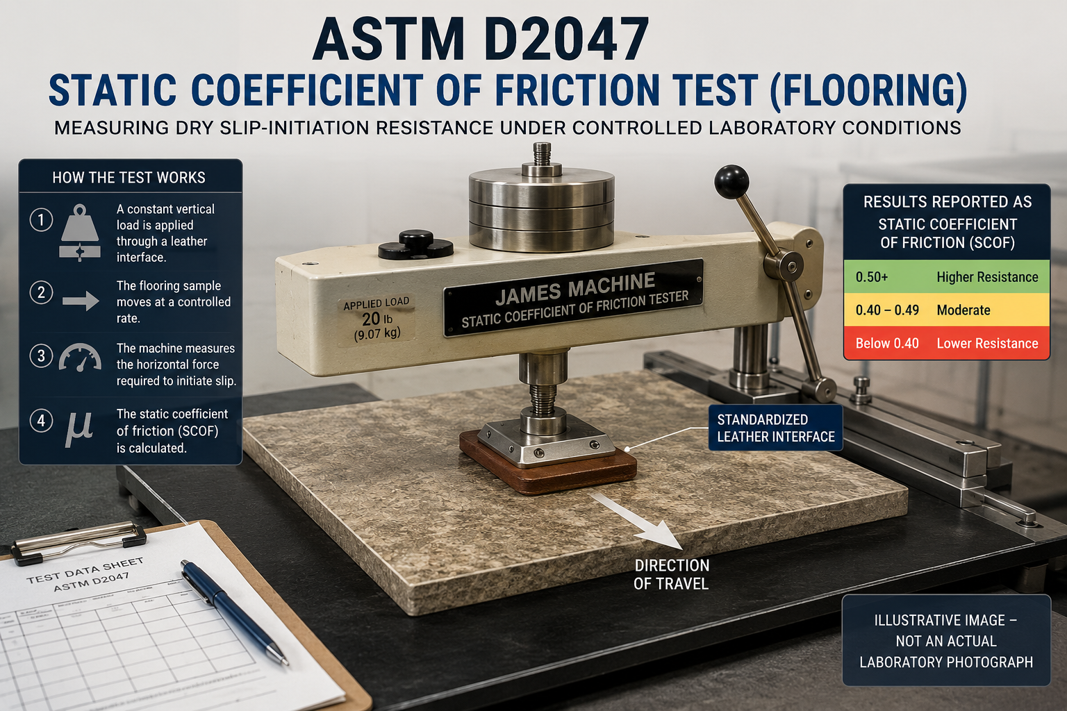 ASTM D2047 Static Coefficient of Friction Test