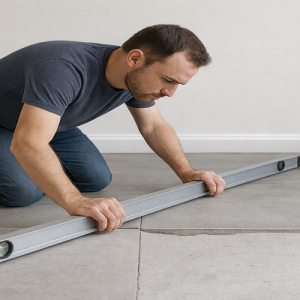 Laminate flooring subfloor flatness and support conditions causing movement and joint stress.