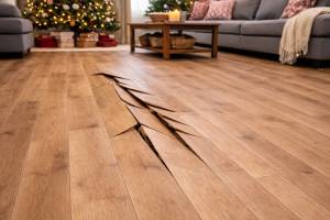 LVT Buckling over wood over concrete 1