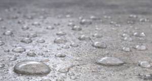 Water beading on sealed concrete