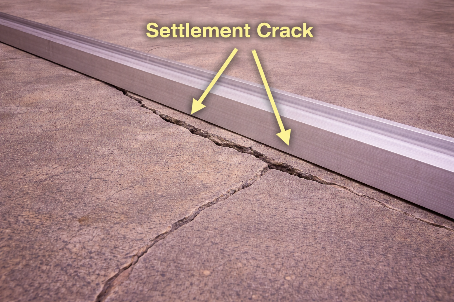 Concrete Shrinkage - settlement Crack 3