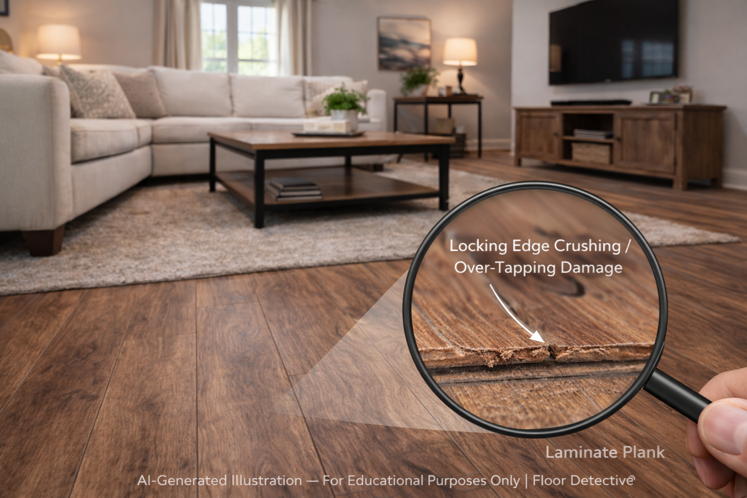 Locking Edge Crushing / Over-Tapping Damage (Laminate)