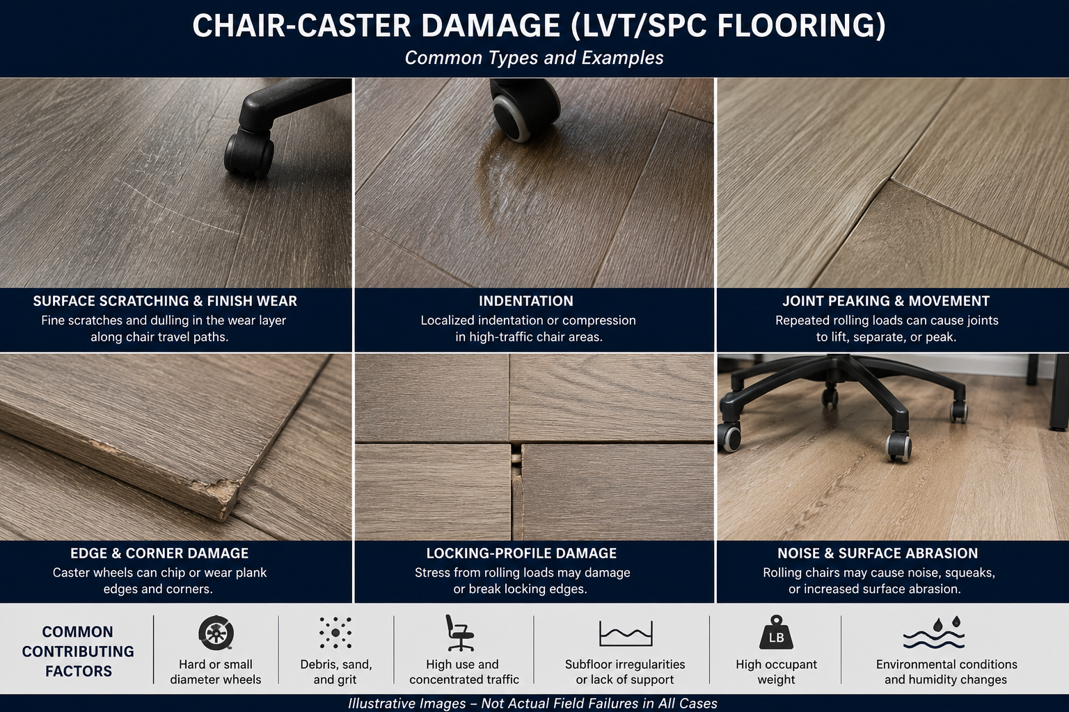 Caster chair damage