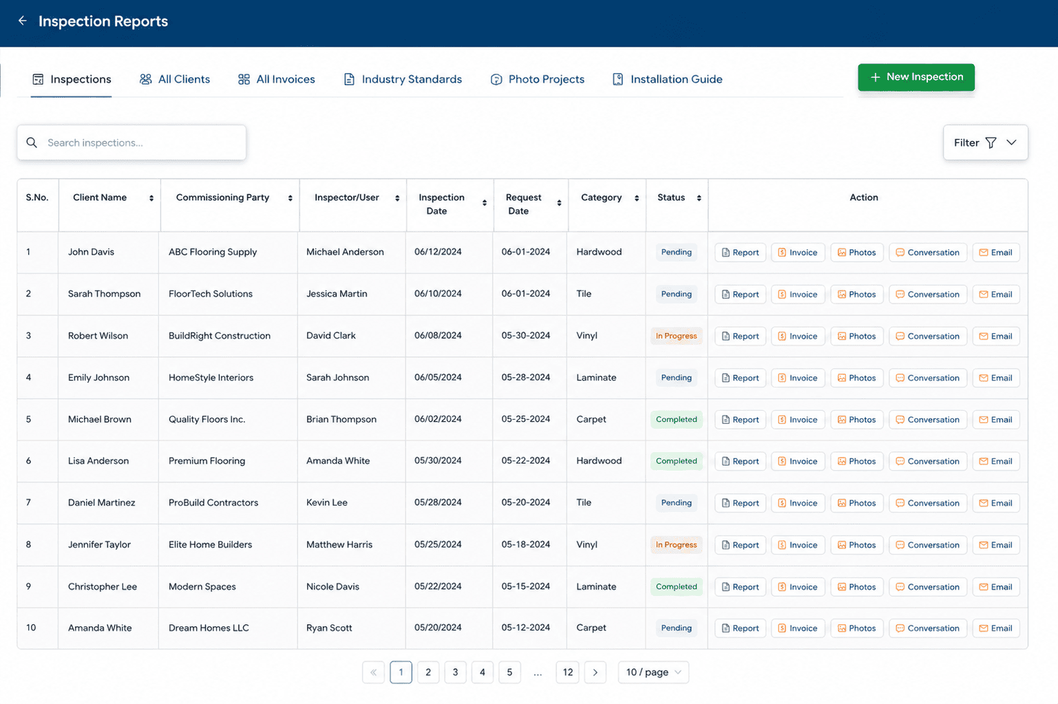 Inspector Dashboard